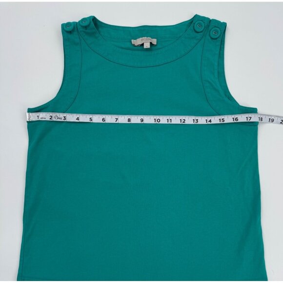 Hobbs London Maddy Cotton Vest Sleeveless Green Cotton Button-Shoulder Top S - Picture 6 of 13